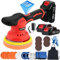 Cordless Car Polisher with 2x21V Rechargeable Batteries, 6IN Car Buffer Polisher with 8 Variable Speed 2800-5500RPM and 18 PCS Attachments, Polishing Waxer for Car Detailing, Sanding, Scratch Removing