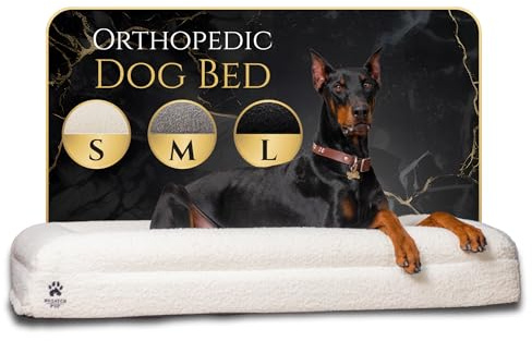 Wasatch Pup Boucle Orthopaedic Memory Foam Dog Bed Breathable Comfortable Washable with Waterproof Lining and Cover Ideal Sofa Bed for Medium Dogs Charcoal Grey 94