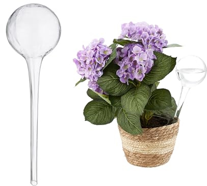 Relaxdays 2 x Bewässerungskugel, dosierte Pflanzen Bewässerung, Blumentopf, Gießhilfe Büro, Urlaub, Glas Ø 9cm, transparent