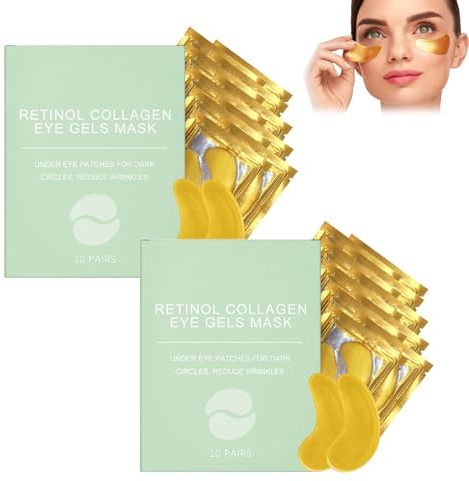 Masque contour des yeux au rétinol et au collagène, patchs nourrissants pour les yeux gonflés et les cernes, soin quotidien pour les peaux délicates (2)