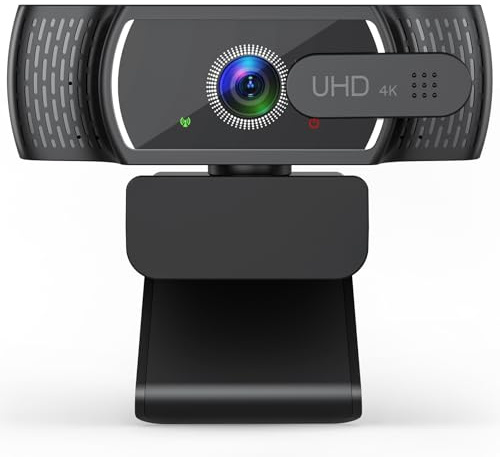 4K Webcam for PC, Sony 1/2.5” Sensor, PDAF Autofocus, 2 Noise-Canceling Mics, Privacy Cover, 80° FOV, Laptop Camera Works with Zoom, Teams, Google Meet, Plug & Play USB Webcam for Streaming & Gaming