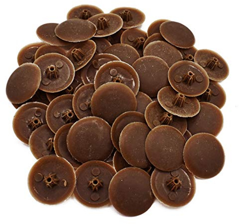 Snap-On Bifix Cover Caps to Use with Phillips Ph2 & Pozidrive Pz2 Pozi Screws - Pack of 50 Biffix Covers : Chocolate Brown