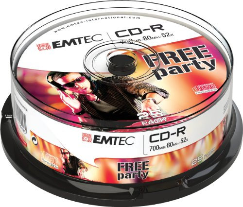 Emtec ECOC802552CB Confezione CR-R da 25 Pezzi, 52x, 700 MB, Rosso