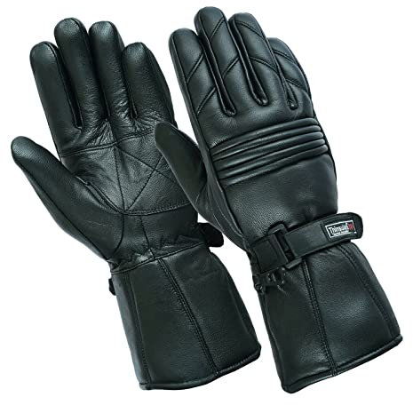 Gants de Moto pour l'hiver - Cuir/Thinsulate - imperméables/Thermiques - Homme - Noir - XL