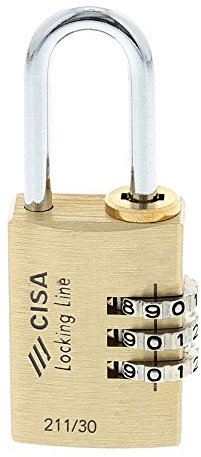 CISA 121190300, Lucchetto Combinazione, Ottone, 30 mm