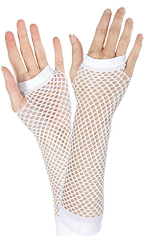 Amscan White Fishnet Long Gloves