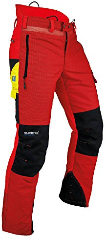 Pfanner 101761/XL Schnittschutzhose Ventilation Größe XL in rot/schwarz