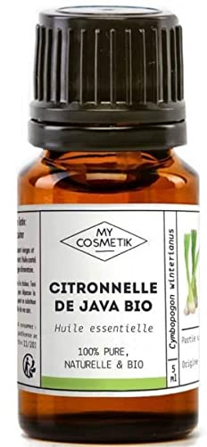 MY COSMETIK - Ätherisches Java-Citronella-Öl - Aus biologischem Anbau - HEBBD/HECT-chemotypisiert - 100% rein und natürlich - ECOCERT-zertifiziert - 30 ml