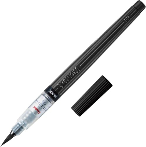 Pentel GmbH XGFL-101X - Colour Brush, einzigartiger Pinselstift gefüllt mit Aquarelltinte, schwarz