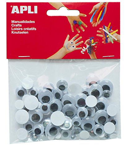 APLI 13263 - Svarta runda självhäftande rullöglor 100 u