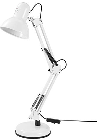 KATSU Lampada da Scrivania LED E27 Lampada da Tavolo Braccio Flessibile con Morsetto per Ufficio Lettura Lavoro Artigianato Pittura, Bianco 475198