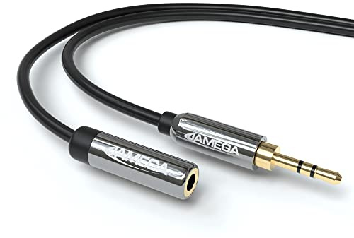 JAMEGA - 0,5m AUX Kabel Verlängerung | 3,5mm Klinkenbuchse zu 3,5mm Klinkenstecker | Audio Verlängerung Klinke Verlängerung