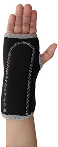 LTG PRO® Muñequera de neopreno para niños con férula de neopreno para niños (izquierda, negra)