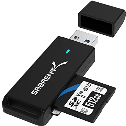 Lecteur de Carte Mémoire, SD/Micro SD à USB 3.2 Adaptateur Double Slot pour Cartes MMC, TF, SDXC, SDHC,Micro SDHC, Micro SDXC, UHS-I, 5Gbps Transfert Rapide, Accès Simultané à 2 Cartes (CR-T2MS)