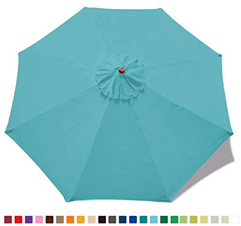 ABCCANOPY 2.7M Sonnenschirm Ersatzdach Patioschirm Marketschirm Ersatz Baldachin mit 8 Rippen,Türkis