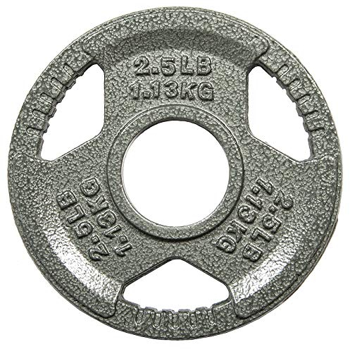 Signature Fitness Hantelscheibe aus Gusseisen für Krafttraining und Gewichtheben, 5,1 cm Mitte, 1,1 kg (einzeln)