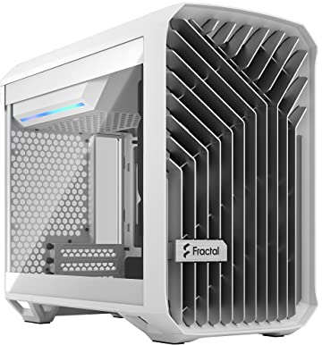 Fractal Design Torrent Nano White - Clear tint tempered glass side panel - Open grille for maximum air intake - 180mm PWM fan included - Type C - mITX Airflow Mini Tower PC Gaming Case
