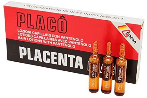 Placenta Placo Chute de cheveux Traitement intensif 12 flacons 9,9 g contient de la provitamine B5, de l'ortie et du collagène