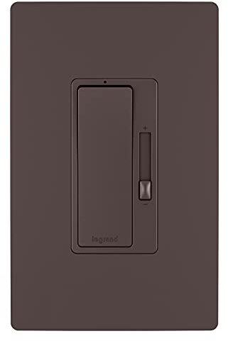 Legrand Radiant RH453PWPDB Variateur d'intensité préréglé 450 W avec lumière de localisation et plaque murale sans vis pour ampoules LED et CFL à intensité variable, unipolaire/3 voies, bronze foncé