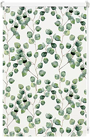 GARDINIA Rollo ohne Bohren, Zum Klemmen, Blickdicht, Sichtschutz, Blendschutz, Lichtundurchlässiges Rollo für Fenster, Digiprint Blackout Isabella, Weiß/Dekor, 50 x 150 cm