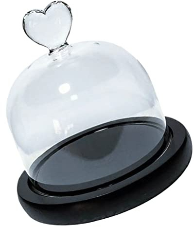 HEMOTON Cupola di con Mini di Base del Basamento della Torta Display in Dome Cloche Trasparente Campana di Coperchio del per Dessert Formaggio della Caramella