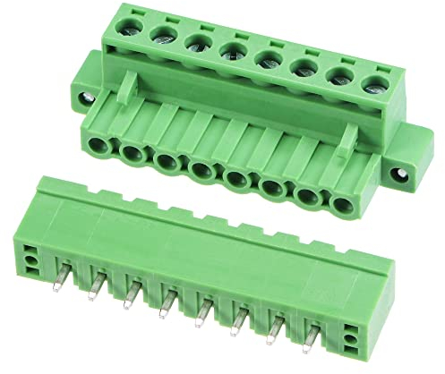 sourcing map 5 Set PCB Montage Schraubklemme Block Plug-in Stecker 5,08mm Pitch 8 Pin 10A