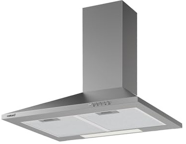 Cata Campana Extractora Decorativas Trapezoidales V 6000 X/C 3 Niveles de Extracción Panel de Control Mecánico Motor Consumo Máximo Energía 120W Iluminación LED Ancho 59.6 cm Color Acero Inoxidable