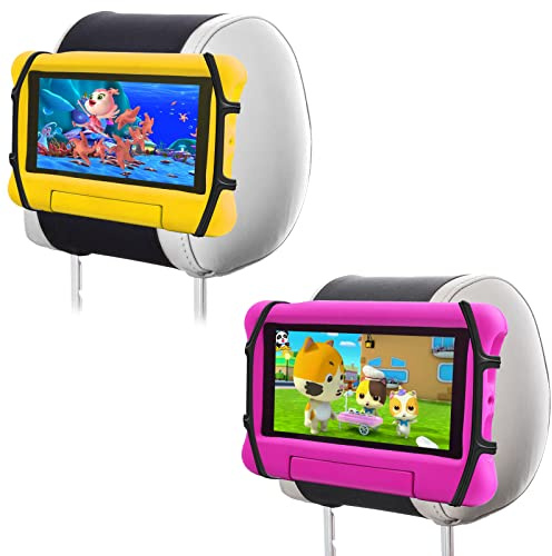 Arozxin Tablet Halterung Auto, LKW Tablet Kopfstützenhalterung, Universal KFZ iPad Halter mit Silikon Haltenetz für Allen Kindle Fire, iPad und Tablet mit 7-9.7 Zoll - Schwarz （2 Packungen）