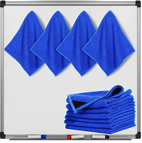 Zopeal 8 Packs Chiffon de Nettoyage Magnétique Gomme Effaçable à Sec en Microfibre Gomme Magnétique de Tableau Blanc Sèche Lavable Réutilisable pour Salle de Classe, 10 x 9,25 Pouces (Bleu)