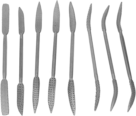 8PCS Holzfeilen und Raspeln, doppelseitiges Riffler-Holzraspel-Feilen-Set Riffler-Feilen-Set Holzfeilen für die Holzbearbeitung