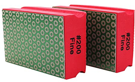 SHDIATOOL Diamond Hand Polishing Pad,2pcs Grit 200, Electroplated Diamond Polishing Grinding Block for Grinding,Polishing,Sharp Edges of Stone Glass Ceramic Marble Granite