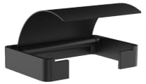 EMCO LOFT Papierhalter, eleganter Toilettenpapierhalter zur Wandmontage aus Aluminium, hochwertige Toilettenpapierspender Schwarz Mit Deckel