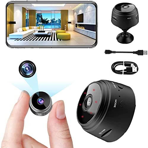 JRLinco Mini Spy Camera, Wireless Camera 1080P Full HD Audio and Video, Hidden Secret Baby Monitor Home Security Surveillance Cam Night Vision Motion Detection /, Black - Mini-a9