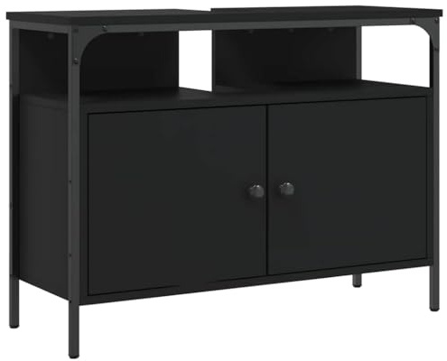 vidaXL Tvättställsskåp svart 80x30x60 cm konstruerat trä