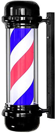 Luz Led De Poste De Peluquería A Prueba De Agua, Letrero De Peluquería Giratorio De Estilo Clásico - Tiras Azules Led Blancas Rojas - 71 Cm 28 Pulgadas