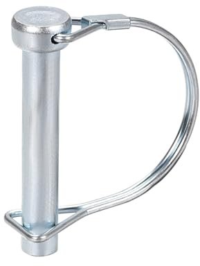 DTGN 10mm x 60mm (Dxl) Perno Bloccaggio Albero - 1pz - BENE per Rimorchi Agricoli Prato - Perno Accoppiatore per Rimorchio Rotondo Acciaio Carbonio - Tono Argento