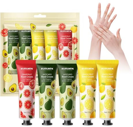 Confezione da 5 Crema per le Mani, Crema Mani Alla Frutta, Crema Idratante per le Mani Secche Screpolature Piede per L'inverno da Notte, Regali Natalizi per Donne Natale, San Valentino, Compleanno