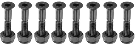 PATIKIL Kit di Montaggio per Skateboard 7/8, 8pz Acciaio al Carbonio Grado 8.8 Set di Viti Bulloni e Dadi Montaggio per Skateboard Cruiser, Nero