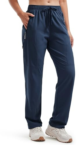 Libin Women's Hiking Trousers Waterproof Quick Dry Walking Cargo Trousers Lightweight Casual Safari Work Travel Pants with Zipper Pockets 29, Navy L