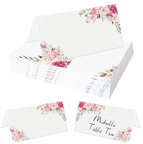Tischkarten Hochzeit, Tischdekoration Namenskarten, Für Hochzeit Geburtstag Konfirmation Kommunion Feier (Blume) | Für Hochzeit Geburtstag Konfirmation Kommunion Feier (Blume)