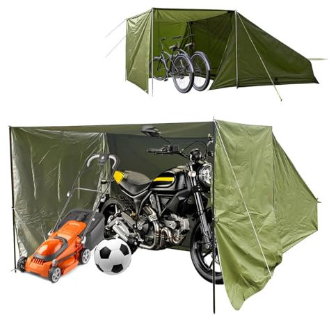 YSMSMZJK Fahrradgarage mit Abnehmbarem Schattentuch Fahrradbox Geeignet für Camping und Radfahren Motorrad Zelt Fahrradgarage Für 2 Fahrräder