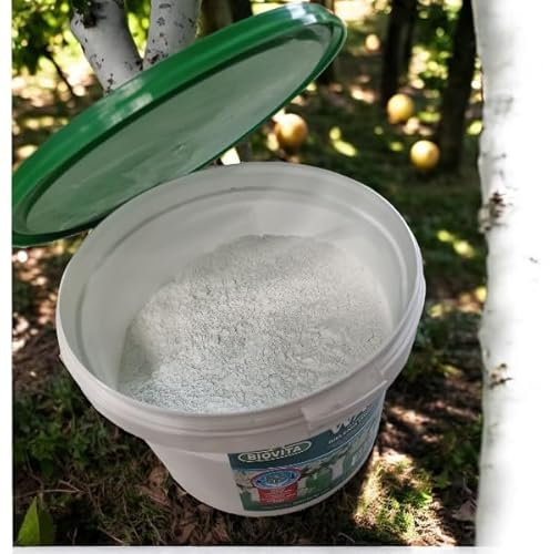 Weißanstrich für Obstbäume – 1kg Gartenkalk im praktischen Eimer, Baumanstrich für Frostschutz und Pflege