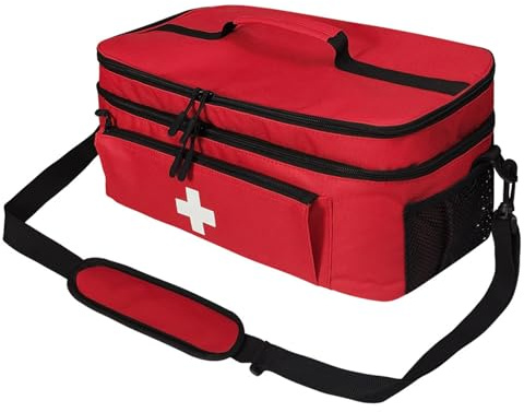 Yolispa Sac de premiers secours vide - Sac à médicaments portable - Sac à pharmacie de voyage - Capacité d'urgence - Sac de rangement médical pour la maison, les voyages, le camping, la randonnée