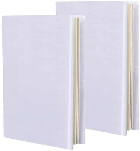 CRASPIRE 2 Funda Elástica Blanca para Libros Funda Elástica de 9 x 14 Pulgadas Funda Protectora Duradera Y Reutilizable de Tela Elástica Rectangular de hasta 9 x 11 Pulgadas para Libros de Tapa Dura