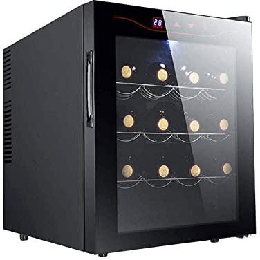 Refrigerador enfriador de vino para 16 botellas - Refrigerador para vino blanco/tinto Enfriador de vino para encimera - Mini refrigerador para vino compacto independiente 16 botellas con control digit