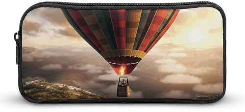 Eekstdbn Hot Air Balloon Pencil Case Office Stationery Organizer Simple Sturdy Zipper Closure Portable Pencil Bag Office Travel Multi-Purpose Bag