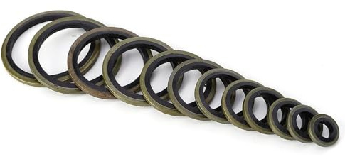 Telituny Ölring Ablassschraube Dichtung, 240 Stück 6-30mm Ölablassschraube Dichtring, Metall NBR Hydraulik Dichtringe mit Gummilippe, Öl//Wasser Beständig, für Rohrverbindung Mechanische Drucksysteme