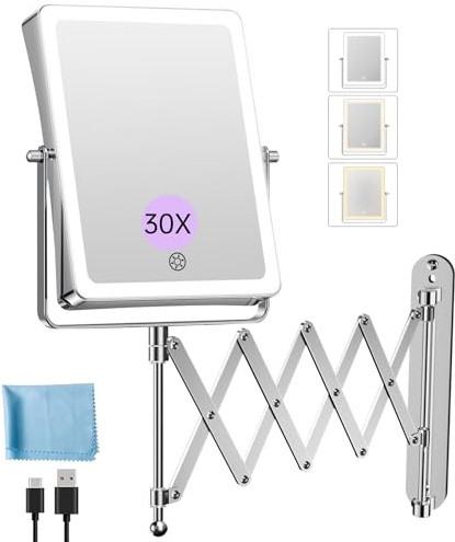Famihomii 4500mAh Wiederaufladbar Kosmetikspiegel mit LED Beleuchtetung