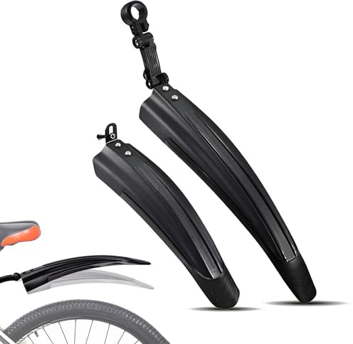 HKSOPC Fahrrad Schutzblech Set für Cube Analog 2022, Vorne Hinten Fahrradschutzblech, Verstellbarer Schutzbleche Mountainbike/Rennrad, Geeignet für 20-26 Zoll Fahrräder,A Black