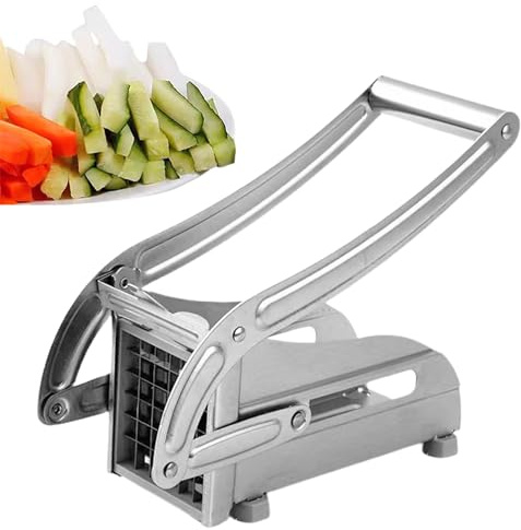 Generico Taglia Patate in Acciaio – 16x8,5x11 Cm | Affetta Patatine Fritte | Tritatutto per Verdure, E Cetrioli, Accessorio da Cucina Multifunzionale